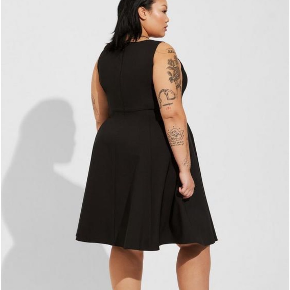 At The Knee Studio Refined Crepe Skater Dress
